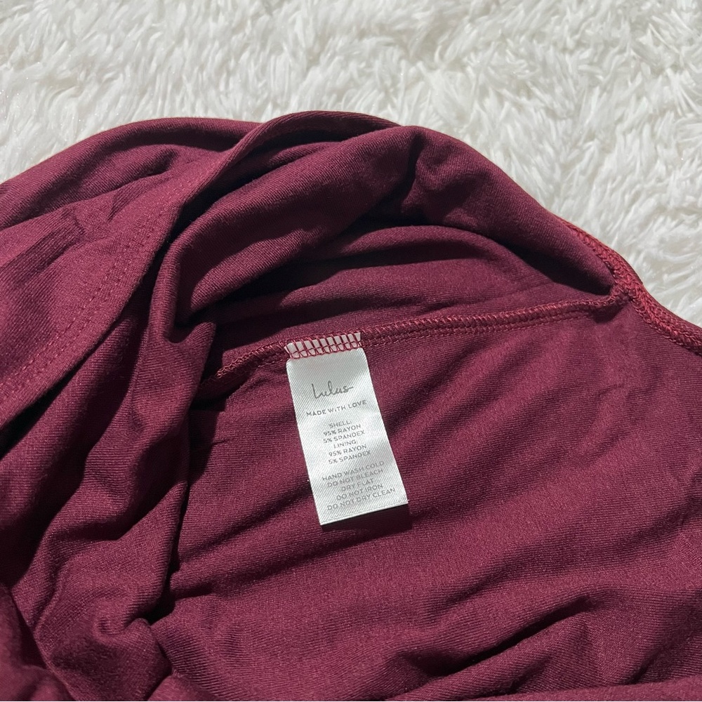 NWT LULUS Number One Babe Plum One-Shoulder Bodycon Midi Dress - Picture 5 of 10